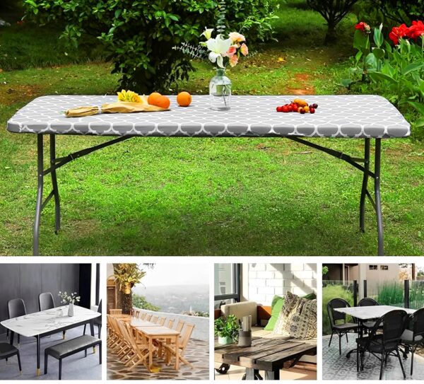 Husa pentru set mobilier gradina, 1 masa si 2 banci, impermeabila, 76x183cm, gri - Image 7