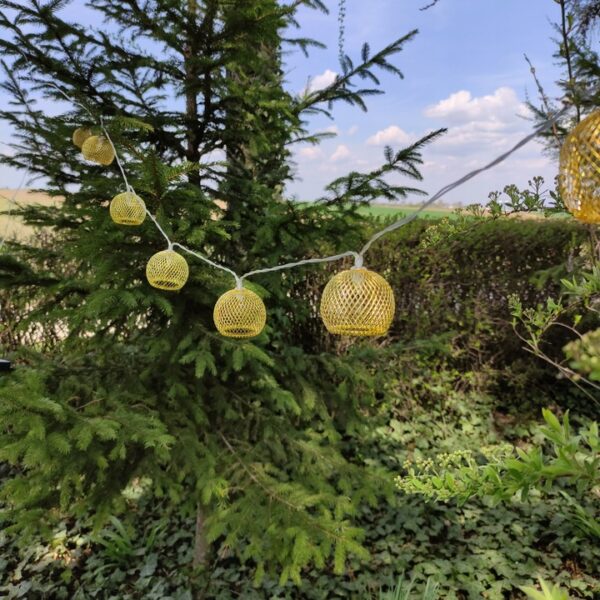 Fényfüzér, LED, Altros modell, 10 izzó, 380cm, napelemes töltés, meleg fehér fény - Image 6