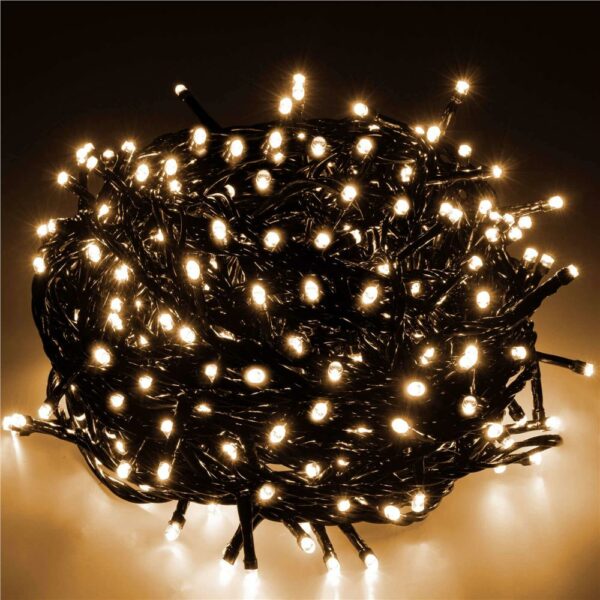 Fényszerelés a karácsonyfához, 17,5 méter, 300 LED, 8 funkciós, meleg fehér