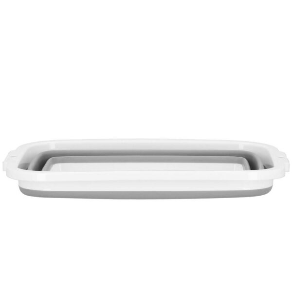 Lighean pliabil, dreptunghiular, din plastic si silicon, 40x29x15cm, 8.5litri, gri - Image 7