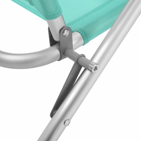 SONGMICS Scaun de plaja portabil cu spatar rabatabil in 4 pozitii, cu cotiere, maxim 150kg, verde - Image 7
