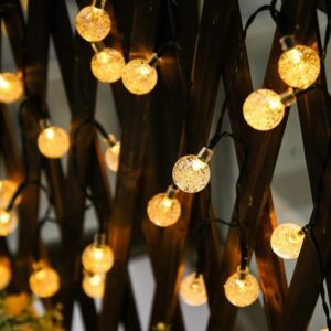 Fényfüzér, LED, Buborék modell, 50 izzó, 935 cm, napelemes töltés, meleg fehér fény