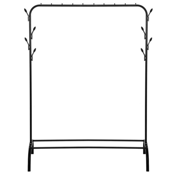 Ruhaállvány fém kerettel, akasztósínnel és akasztóval, 40x110x146cm, fekete - Image 8