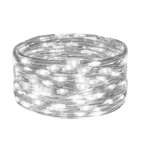 Fényfüzér napelemes töltéssel, 200 LED, 22 méter, 8 funkció, hideg fehér - Image 13