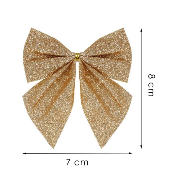 6 db-os karácsonyfa díszkészlet, masni, 8cm, arany - Image 7