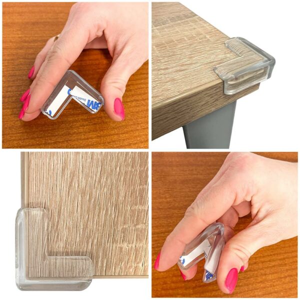 Set 10 protectii colturi pentru siguranta copii, drepte, 40x15mm, silicon, transparent - Image 8