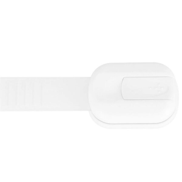 8 db fiók és ajtózár biztosíték készlet, műanyag és szilikon, állítható, 19 cm, fehér - Image 8