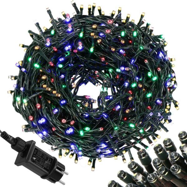 Instalatie lumini pentru bradul de Craciun, 17,5 metri, 300 LED-uri, 8 functii, multicolor - Image 9
