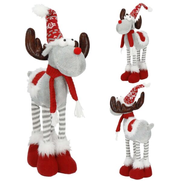 Figurina Craciun, Ren, picioare telescopice, iluminare LED, 61cm - Image 9