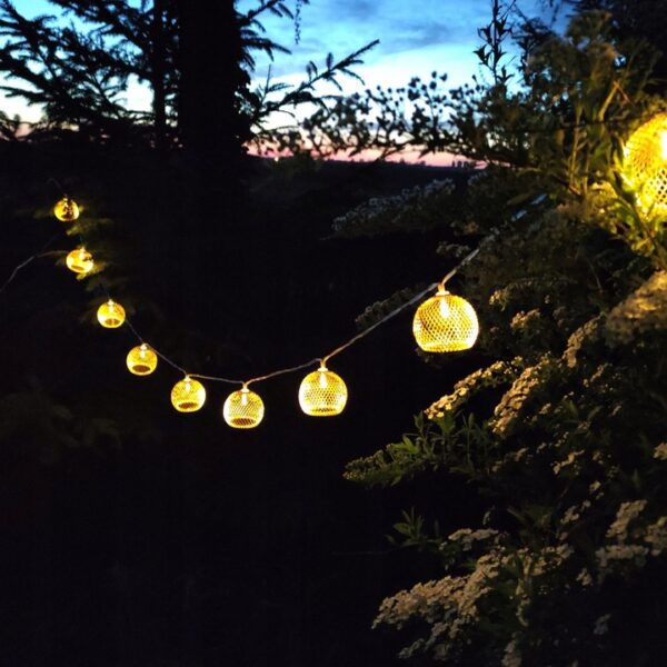 Fényfüzér, LED, Altros modell, 10 izzó, 380cm, napelemes töltés, meleg fehér fény - Image 9