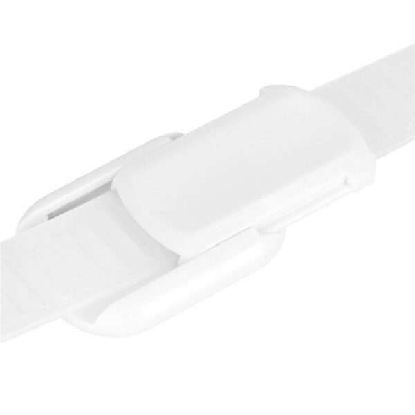 8 db fiók és ajtózár biztosíték készlet, műanyag és szilikon, állítható, 19 cm, fehér - Image 9