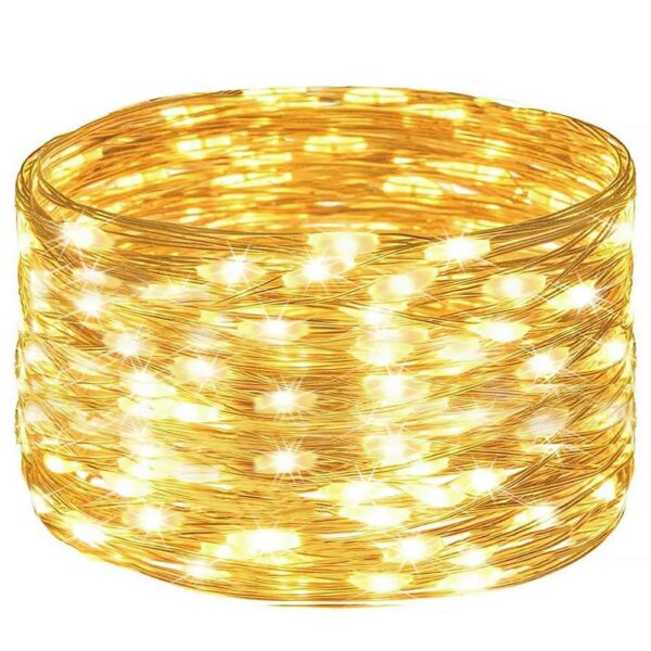 Ghirlanda luminoasa cu incarcare solara, 200 LED-uri, 22 metri, 8 functii, alb cald - Image 23