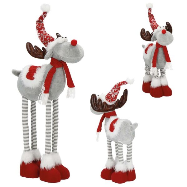 Karácsonyi figura, Rénszarvas, teleszkópos lábak, LED világítás, állítható magasság 64-85cm - Image 10