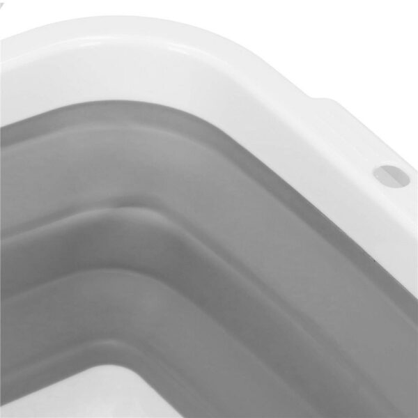 Lighean pliabil, dreptunghiular, din plastic si silicon, 40x29x15cm, 8.5litri, gri - Image 8