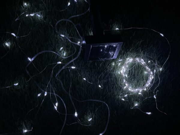 Lineáris fényfüzér, 100 LED, 990 cm, napelemes töltés, hideg fehér - Image 4
