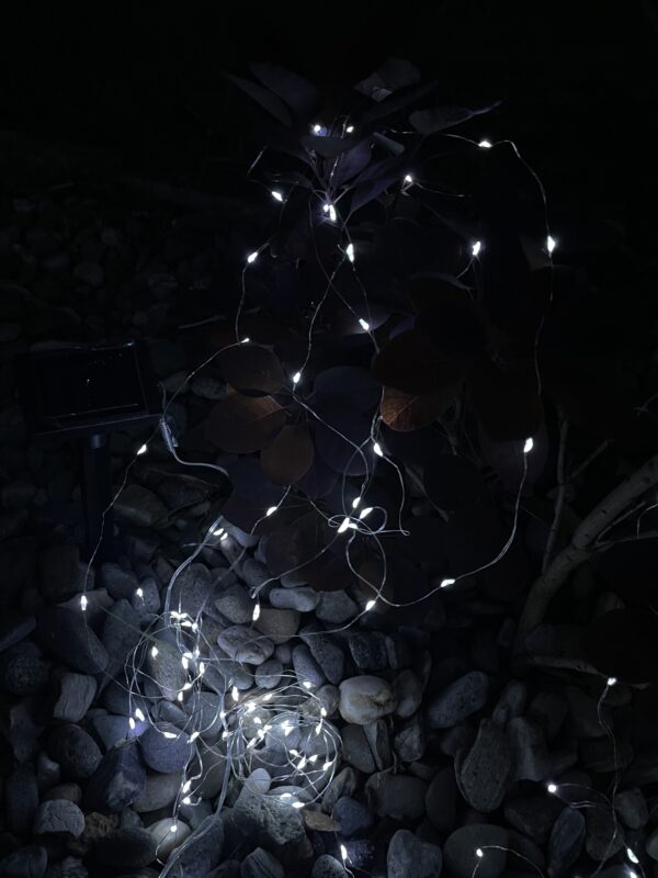 Lineáris fényfüzér, 100 LED, 990 cm, napelemes töltés, hideg fehér - Image 9