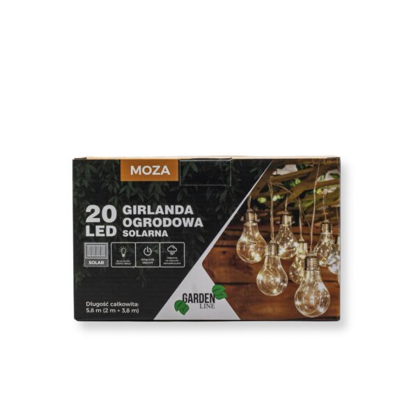 Fényfüzér, LED, Moza modell, 20 izzó, 580 cm, napelemes töltés, meleg fehér fény - Image 12