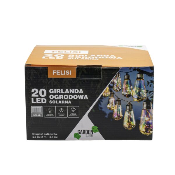 Ghirlanda luminoasa, LED, model Felisi, 20 becuri, 580cm, incarcare solara, lumina alb multicolor - Image 5