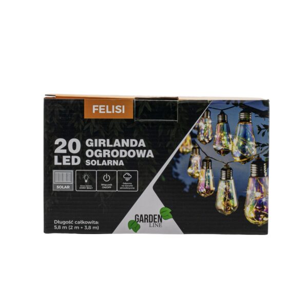 Ghirlanda luminoasa, LED, model Felisi, 20 becuri, 580cm, incarcare solara, lumina alb multicolor - Image 6