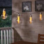 Fényfüzér, LED, Hemma modell, 10 izzó, 380 cm, napelemes töltés, meleg fehér fény