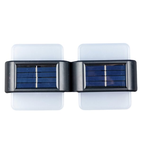 2 db napelemes LED fali lámpa készlet, IP44 kültéri használatra, 12 órás autonómia, 9x9x2,3 cm, fekete - Image 10