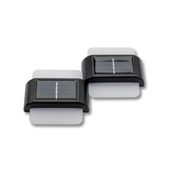 2 db napelemes LED fali lámpa készlet, IP44 kültéri használatra, 12 órás autonómia, 9x9x2,3 cm, fekete - Image 13