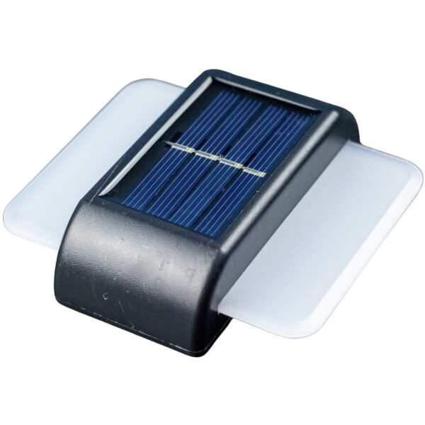 2 db napelemes LED fali lámpa készlet, IP44 kültéri használatra, 12 órás autonómia, 9x9x2,3 cm, fekete - Image 14