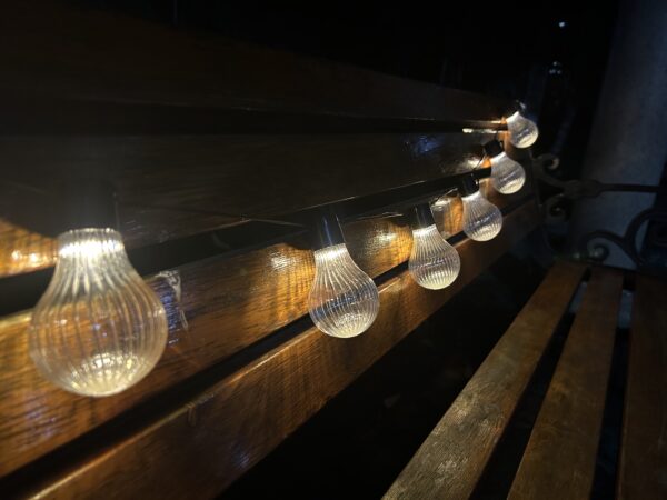 Fényfüzér, LED, Stripes modell, 10 izzó, 380cm, napelemes töltés, meleg fehér fény - Image 2