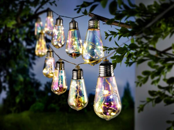 Fényfüzér, LED, Felisi modell, 10 izzós, 380cm, napelemes töltés, többszínű fehér fény - Image 5