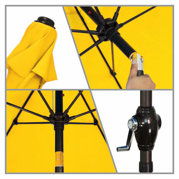 Umbrela terasa gradina, cu inclinare si husa, 300cm, Galben - Image 5