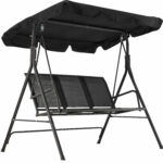 ÚJRACSOMAGOLT TERMÉK: Sersimo Textilene kerti hinta, 3 üléses, 260 kg, fekete