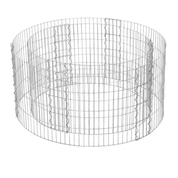 SONGMICS Cos de gabioane rotund pentru pietre, otel galvanizat, 90x90x40cm, argintiu - Image 3