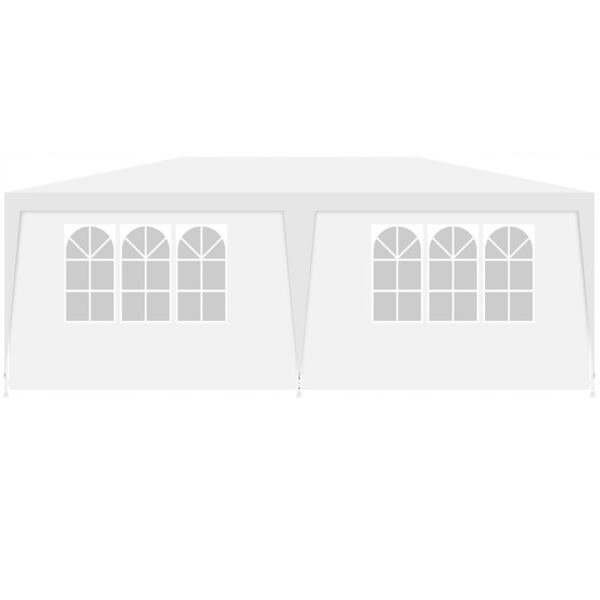 Cort pavilion 6x3m pentru gradina sau evenimente, cu 6 pereti laterali, alb - Image 7