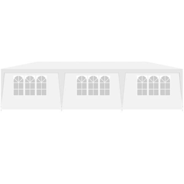 Cort pavilion 9x3m pentru gradina sau evenimente, cu 8 pereti laterali, alb - Image 7