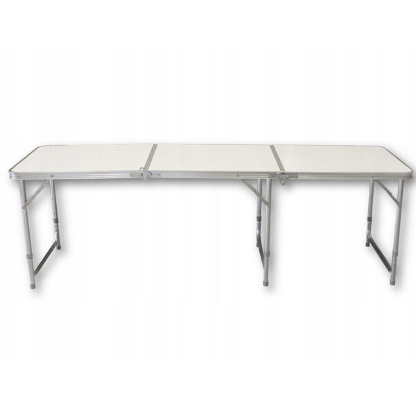 Masa pliabila metalica pentru gradina sau picnic, blat MDF, inaltime reglabila, 180x60cm - Image 9