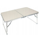 Fém összecsukható asztal kertbe, strandra vagy piknikre, MDF lappal, 60x40x27cm