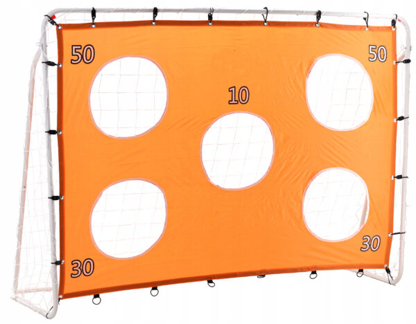 Acél futballkapu, 152x213 cm, 25 mm-es profil, edzési céltábla, narancs - Image 2
