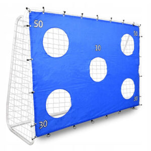 Poarta de fotbal din otel, 170x240cm, profil 32mm, tinta antrenament, albastru