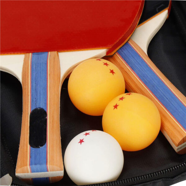 2 db pingpongütő készlet, 3 db labdával, 25x15 cm, fekete és piros - Image 9