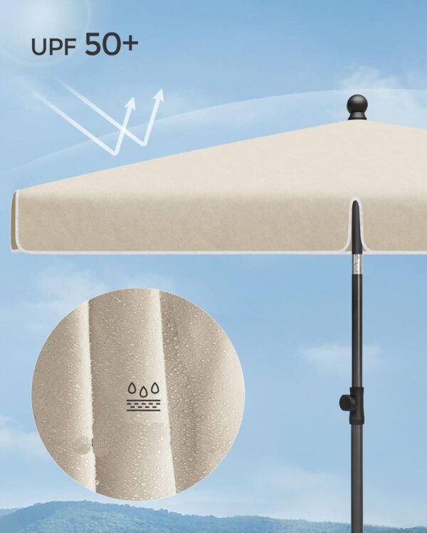 SONGMICS Umbrela terasa gradina sau plaja, cu inclinare, 200x125cm, bej - Image 6