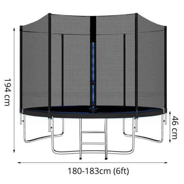 Trambulina Black, cu scara si plasa de protectie exterioara, 180 cm, 120kg - Image 18