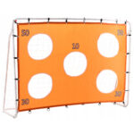 Acél futballkapu, 152x213 cm, 25 mm-es profil, edzési céltábla, narancs