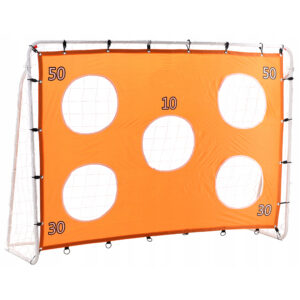 Acél futballkapu, 152x213 cm, 25 mm-es profil, edzési céltábla, narancs