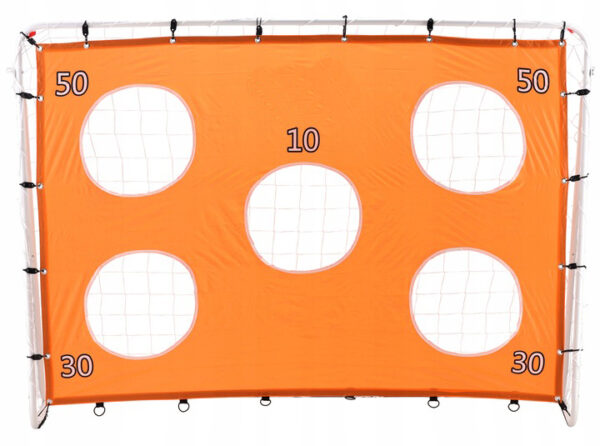 Acél futballkapu, 152x213 cm, 25 mm-es profil, edzési céltábla, narancs - Image 4