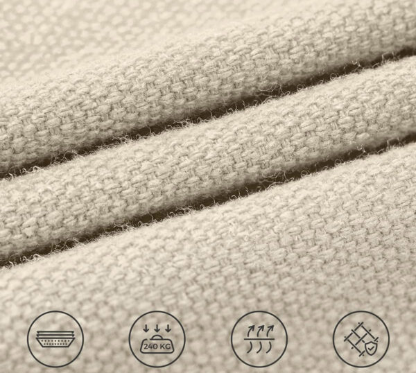 SONGMICS Hamac cu cadru metalic, reglabil la 5 inaltimi, maxim 240 kg, 300x90x95cm, bej - Image 4