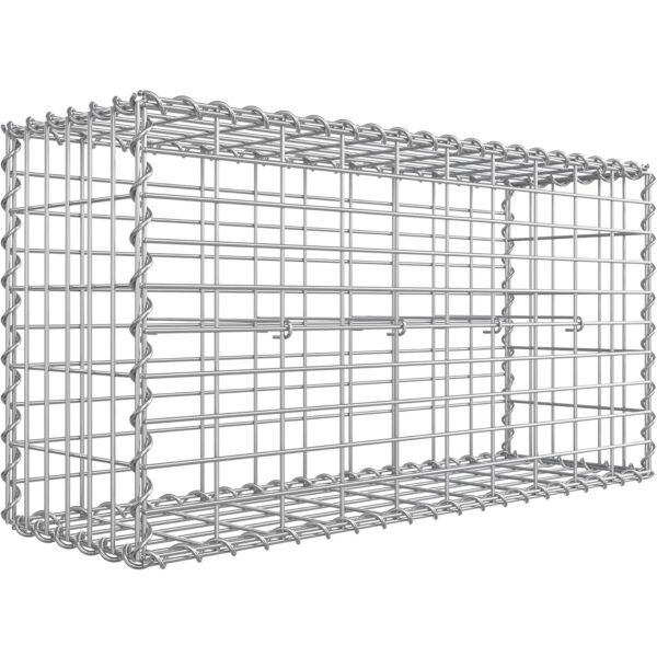 SONGMICS Cos de gabioane pentru pietre, otel galvanizat, 100x50x30cm, argintiu - Image 4