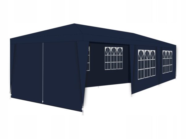 Cort pavilion 9x3m pentru gradina sau evenimente, cu 8 pereti laterali, albastru - Image 2