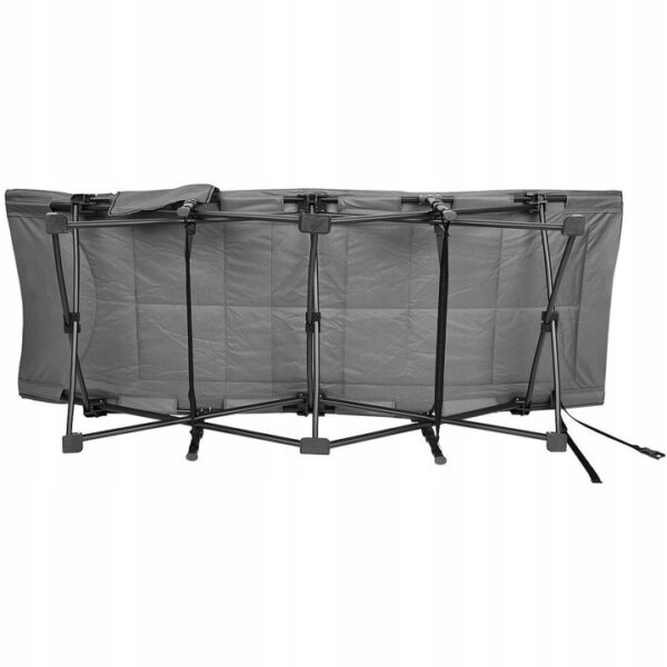 Pat pliant pentru camping, cu saltea si perna, structura metalica, 190x70x37cm, gri - Image 2
