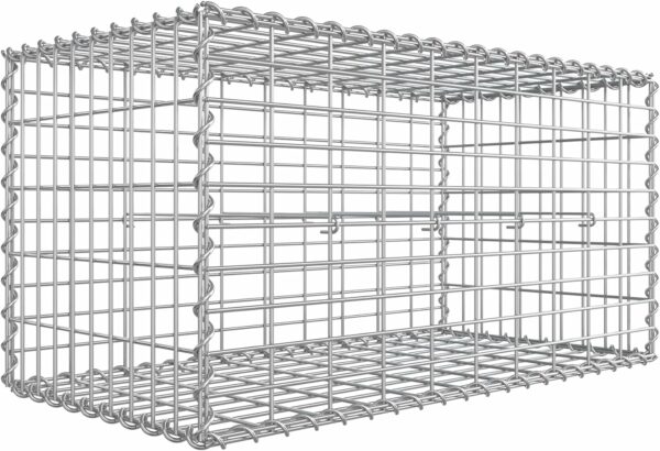 SONGMICS Cos de gabioane pentru pietre, otel galvanizat, 100x50x50cm, argintiu - Image 2