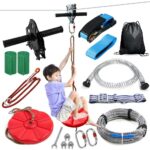 Gyermek zipline szett, 30 m acélkábellel, 120 kg teherbírás